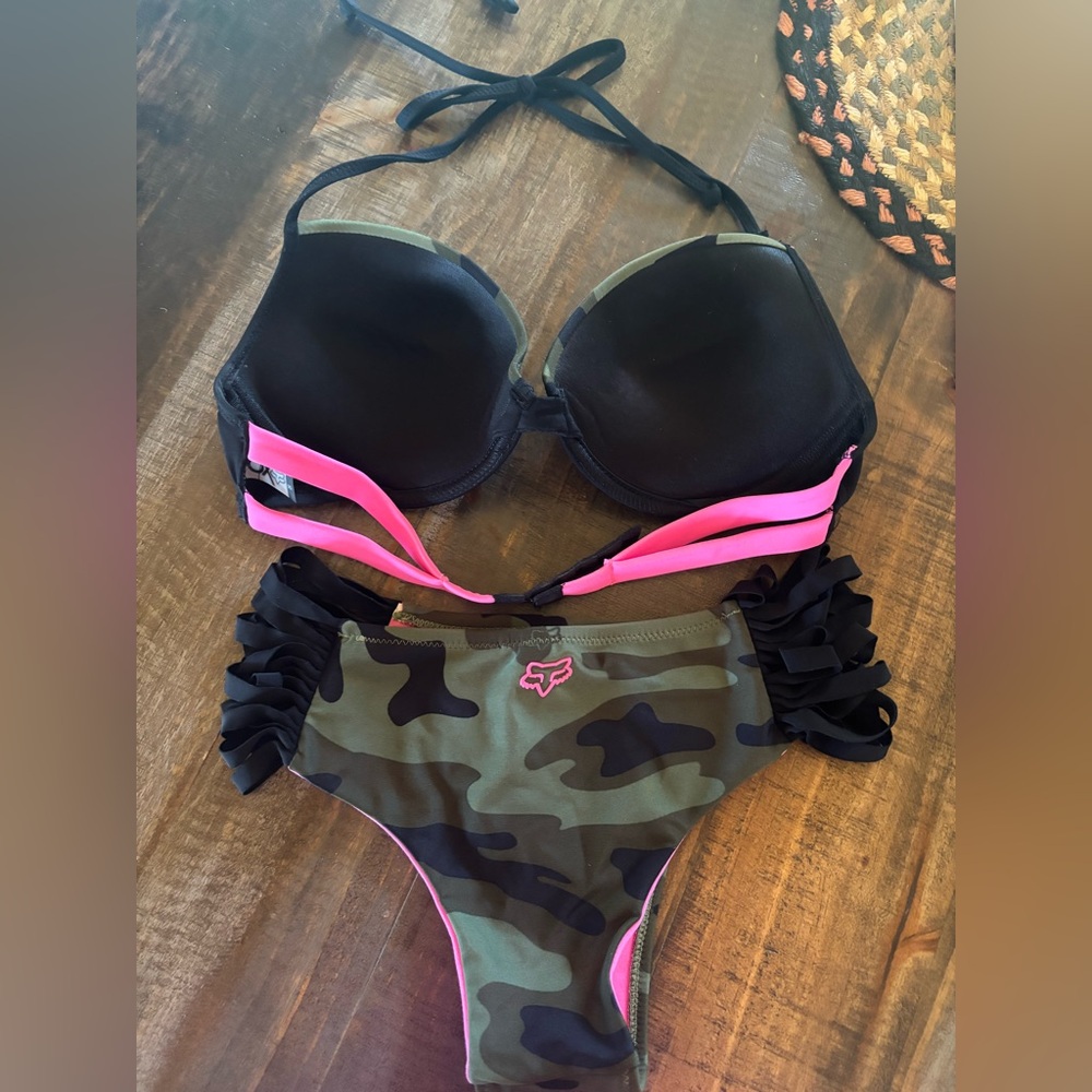 Fox Black and Pink Camo Bikini